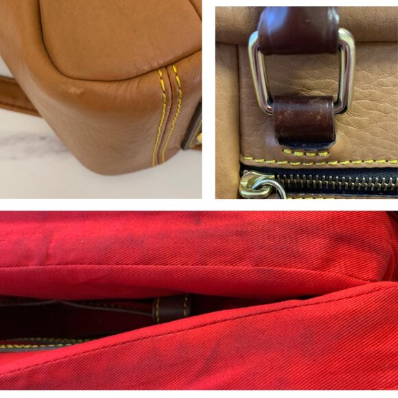 Dooney & Bourke Brown Leather Satchel Handbag with Lock Charm VTG - Picture 14 of 14